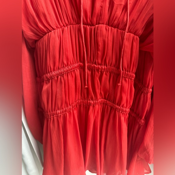 ASOS tie neck Red mini dress size 4 - Picture 4 of 8